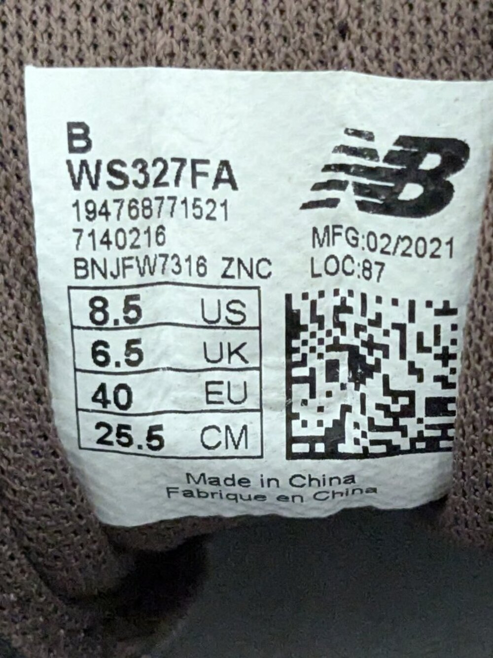 New Balance 327 Mushroom Moonbeam Brown White Sneakers Shoes Size 8.5 W5327A - Picture 12 of 14